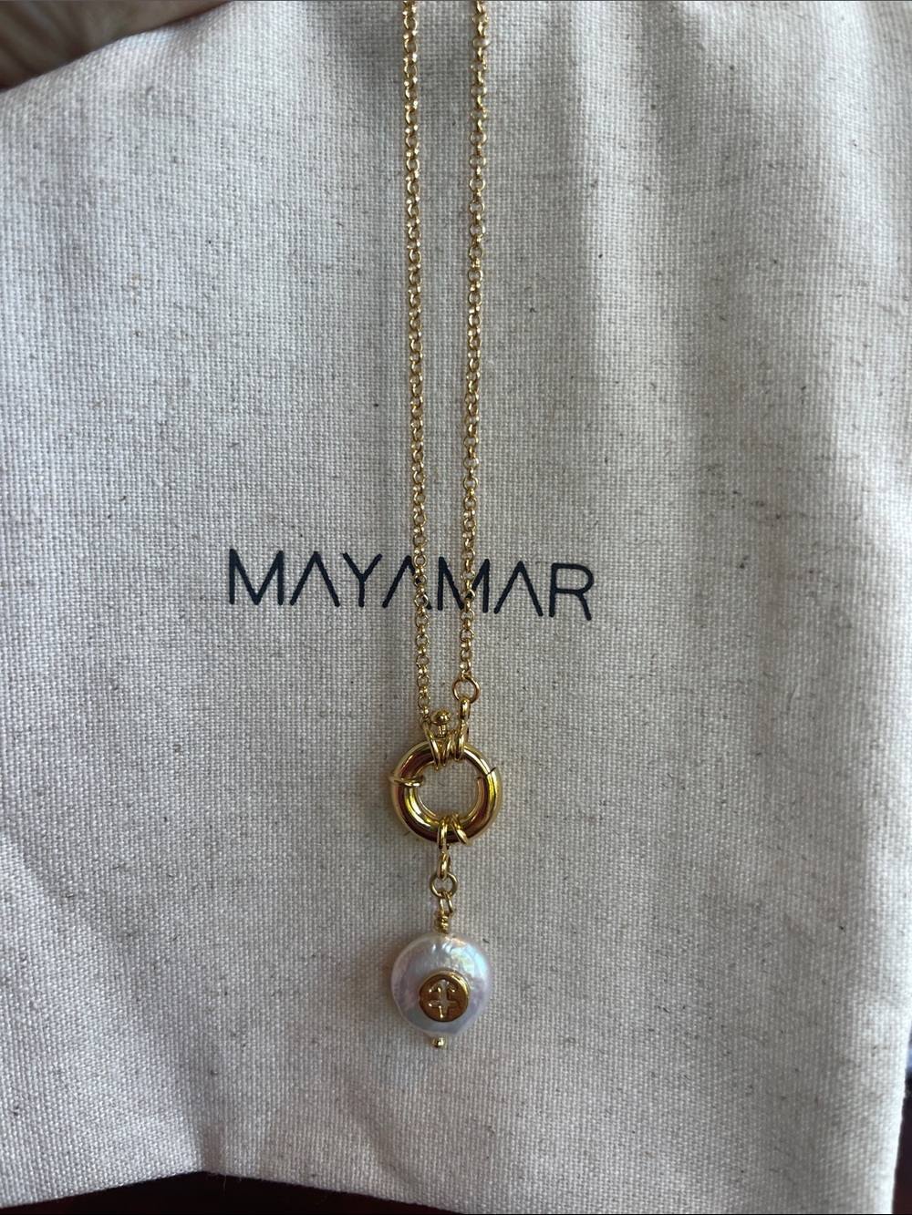 Sagittarius - Zodiac Necklace with Freshwater Pearl Charm - 24k gold plating